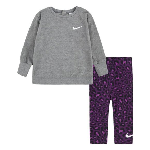 NIKE Baby 18 Months Crew Leopard Leggings Set NWT - Picture 1 of 7